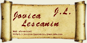 Jovica Leščanin vizit kartica